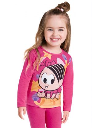 Blusa Infantil Menina da Turma da Mônica Rosa
