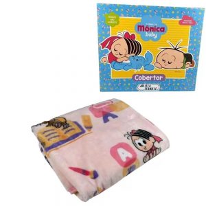Cobertor Jolitex Bebe Baby Turma Da Mônica Cor: Abc Rosa