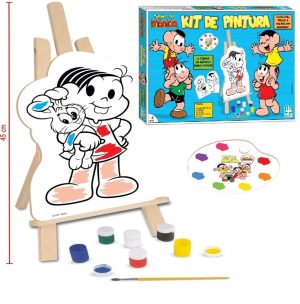 Infantil - Kit de Pintura Turma da Mônica Com Cavalete de Pintura Nig Brinquedos