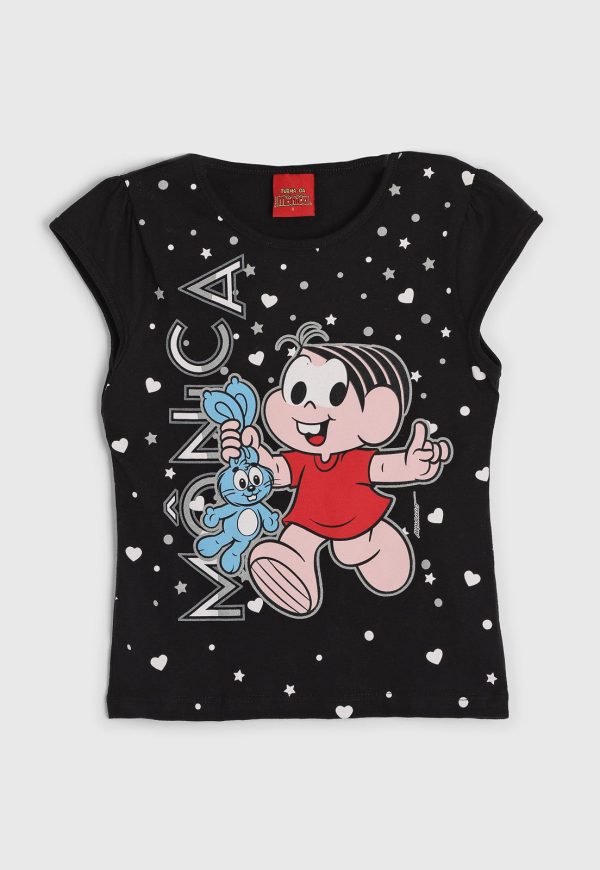 Infantil - Blusa Brandili Turma Da Mônica Preta