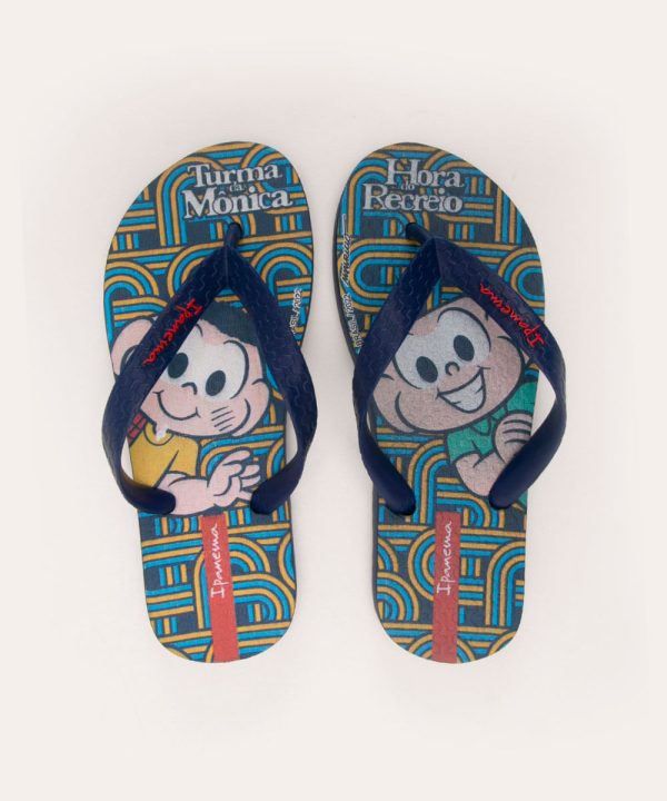 chinelo infantil turma da mônica ipanema azul