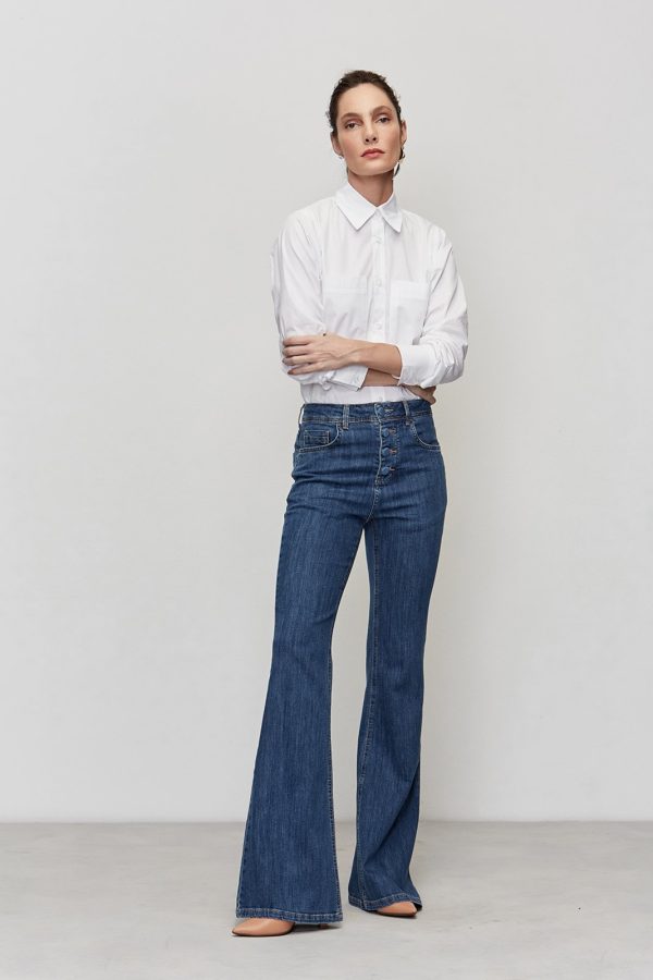 calça jeans flare clássica volts denim Mônica